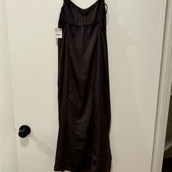 NEW Free people City Cool Midi Slip Satin Chemise Dress Chocolate Brown … - Picture 7 of 8